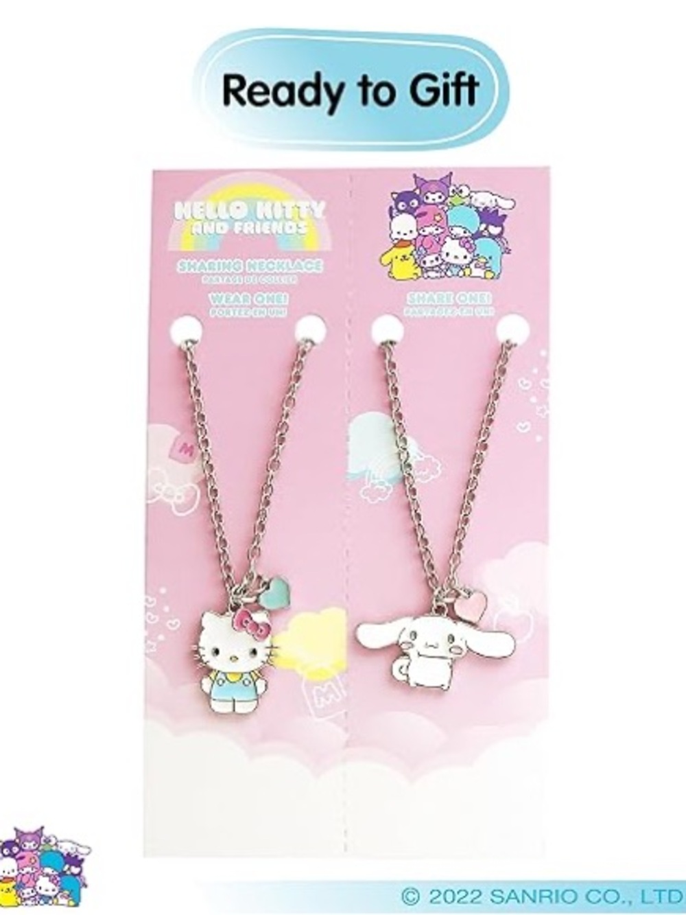 Hello Kitty & Friends Pink and White Sharing Necklace Set - Hello Kitty